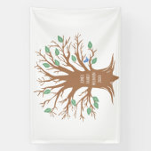 カスタムと鳥離れの家族の木 横断幕 (縦)