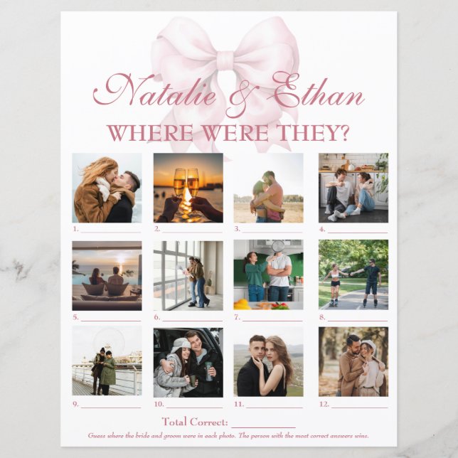 カスタムどこに写真ブライダルシャワーゲーム (正面)