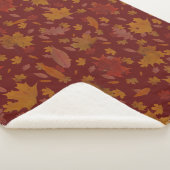 カスタムなえんじ色の装飾的な金紅葉 シェルパブランケット (3/4)