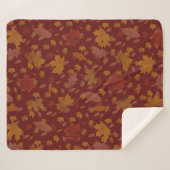 カスタムなえんじ色の装飾的な金紅葉 シェルパブランケット (正面(横))