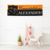 カスタムなお祝いの卒業の金ゴールドの旗 横断幕 (インサイチュ)