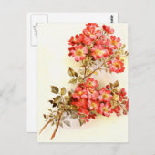 カスタムなばら色の花と分岐させて下さい ポストカード (正面/裏面)