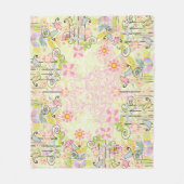 カスタムなひな鳥の庭 フリースブランケット (正面)