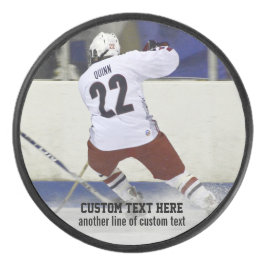 カスタムなアイスホッケー用パックは写真プレーヤー、チーム名前を加えます アイスホッケーパック