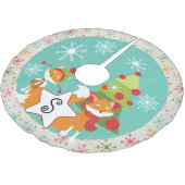 カスタムなアカギツネのクリスマスの休日の木のスカート ブラッシュドポリエステルツリースカート (アングル)