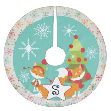 カスタムなアカギツネのクリスマスの休日の木のスカート