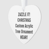 カスタムなアクリルのハートのクリスマスツリーのオーナメントのブランク オーナメント (正面)