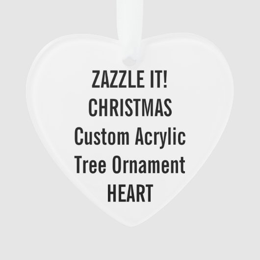カスタムなアクリルのハートのクリスマスツリーのオーナメントのブランク オーナメント (正面)