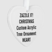 カスタムなアクリルのハートのクリスマスツリーのオーナメントのブランク オーナメント (正面)