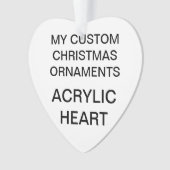 カスタムなアクリルのハートのクリスマスツリーのオーナメント オーナメント (正面)