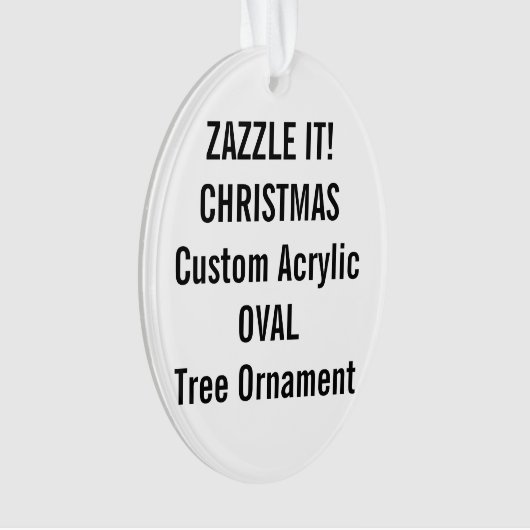 カスタムなアクリルの楕円形のクリスマスツリーのオーナメントのブランク オーナメント (正面)
