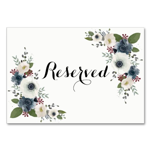 カスタムなアネモネの花束の予約カード テーブルナンバー (正面)