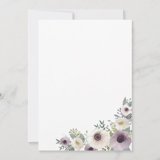 カスタムなアネモネの花束の結婚式招待状 招待状 (裏面)