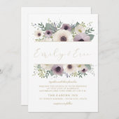 カスタムなアネモネの花束の結婚式招待状 招待状 (正面/裏面)