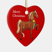 カスタムなアメリカ人のSaddlebredのクリスマスのオーナメント セラミックオーナメント (右)