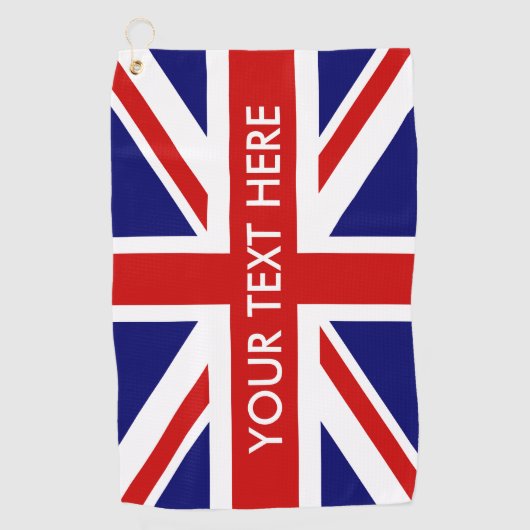 カスタムなイギリスの英国国旗の旗のゴルフタオルのギフト ゴルフタオル (正面)