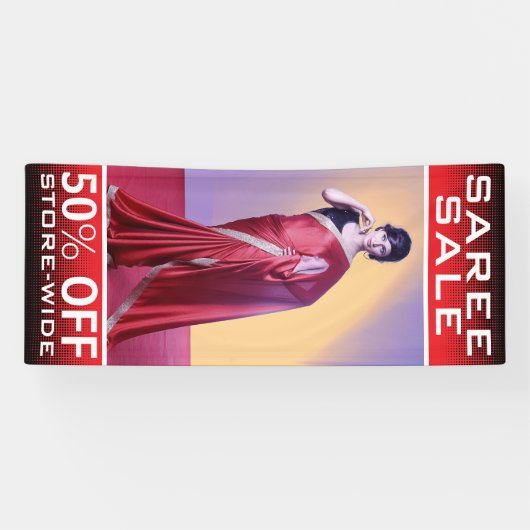 カスタムなインドの女性のファッションのサリーの販売 横断幕 (横)
