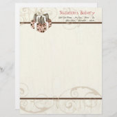 カスタムなウエディングケーキのモダンな点のストライプの渦巻 レターヘッド (正面/裏面)