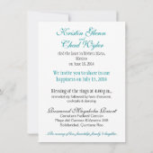 カスタムなエメラルド水(メキシコ)結婚 招待状 (裏面)