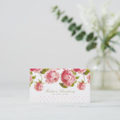 カスタムなエレガントな金ゴールドの点及びピンクのバラ 名刺 (スタンド正面)