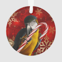 カスタムなオウムの写真のオーナメントの前部および背部