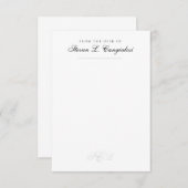 カスタムなオフィスの個人的な静止したエレガントなイニシャル ノートカード (正面/裏面)