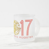 カスタムなオンドリ年2017の中国人の金ゴールドのpapercutのマグ フロストグラスマグカップ (正面右)