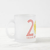 カスタムなオンドリ年2017の中国人の金ゴールドのpapercutのマグ フロストグラスマグカップ (左)