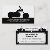 カスタムなオートバイのバイクもしくは自転車に乗る人の店の名刺 名刺 (正面/裏面)