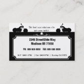 カスタムなオートバイのバイクもしくは自転車に乗る人の店の名刺 名刺 (裏面)