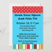 カスタムなカウボーイのホーダウンの西部の誕生日 招待状 (裏面)