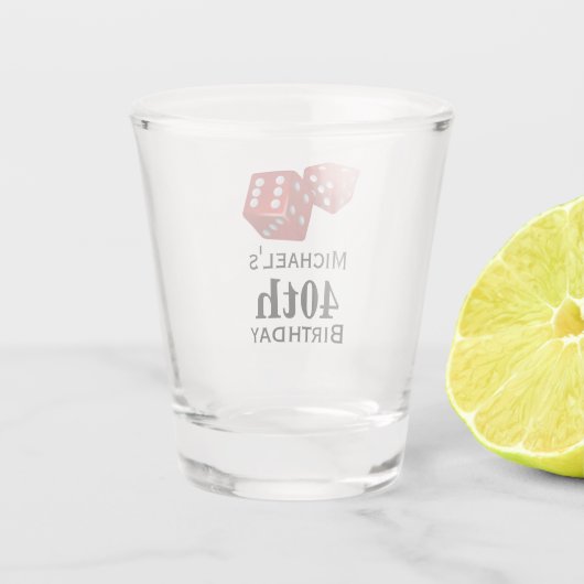 カスタムなカジノの第40誕生会の好意の小グラス ショットグラス (裏面)