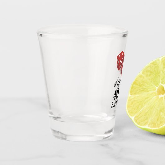 カスタムなカジノの第40誕生会の好意の小グラス ショットグラス (左)