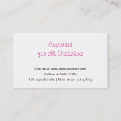 カスタムなカップケーキのベーカリーの名刺 名刺 (裏面)