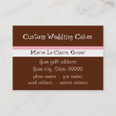 カスタムなカップケーキの甘い専門店の名刺 名刺 (裏面)