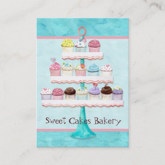 カスタムなカップケーキの甘い専門店の名刺 名刺 (正面)