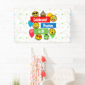 カスタムなカラフルなEmojiの誕生会の子供か男の子 横断幕 (インサイチュ)