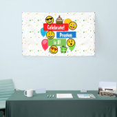 カスタムなカラフルなEmojiの誕生会の子供か男の子 横断幕 (トレードショー)