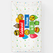 カスタムなカラフルなEmojiの誕生会の子供か男の子 横断幕 (縦)