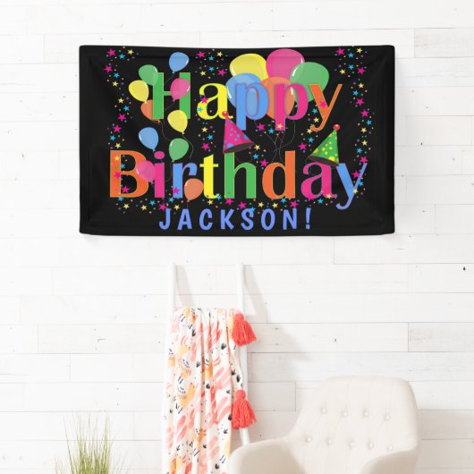 カスタムなカラフルの気球のハッピーバースデーのパーティー 横断幕 (インサイチュ)