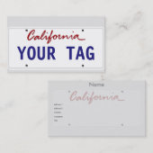 カスタムなカリフォルニアナンバープレート 名刺 (正面/裏面)