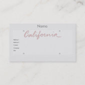 カスタムなカリフォルニアナンバープレート 名刺 (裏面)