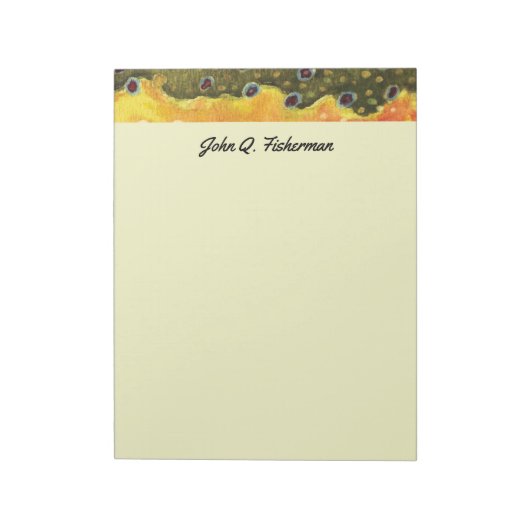 カスタムなカワマスの皮の魚釣りの魚類学 ノートパッド (回転)