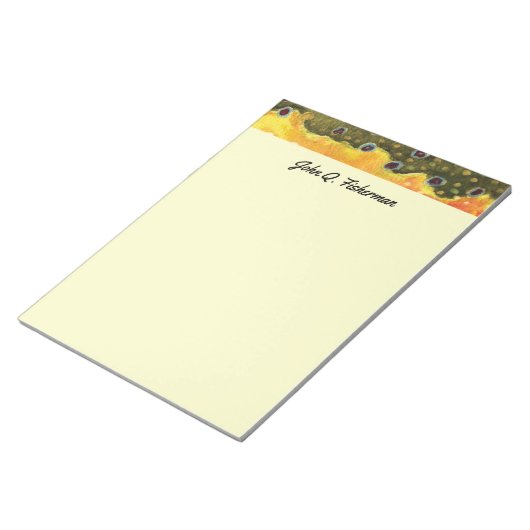 カスタムなカワマスの皮の魚釣りの魚類学 ノートパッド (アングル)