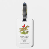 カスタムなキツネ狩りのジャンパーのハンターの乗馬 ラゲッジタグ (裏面縦)