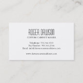 カスタムなキャビネットメーカーの名刺 名刺 (裏面)