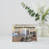 カスタムなキャビネット-大工、改築 名刺 (スタンド正面)