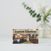 カスタムなキャビネット-大工、改築 名刺 (スタンド正面)