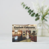 カスタムなキャビネット-大工、改築 名刺 (スタンド正面)