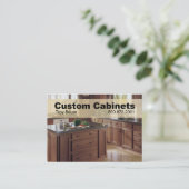 カスタムなキャビネット-大工、改築 名刺 (スタンド正面)